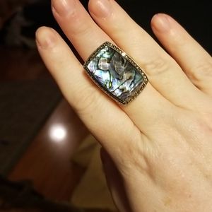 Amazing abalone and silver ring